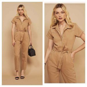 Reformation Kenny Camel Boiler Utility Jumpsuit NWT (Size 10)